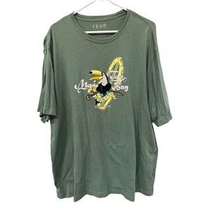 Izod Luxury Sport Mai Tai Bay Surf Club T Shirt Mens XL Graphic‎ Green Toucan￼